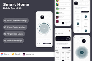 Smart Home Mobile App UI Kit, an UI Kit Template by Betush