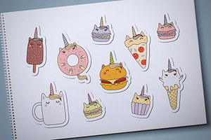 Kawaii Unicorn Food Vector Art