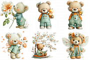 Spring Teddy Bear Clipart Set Bundle, an Illustration by Daily.Designs (Thumbnail 5 of 8)
