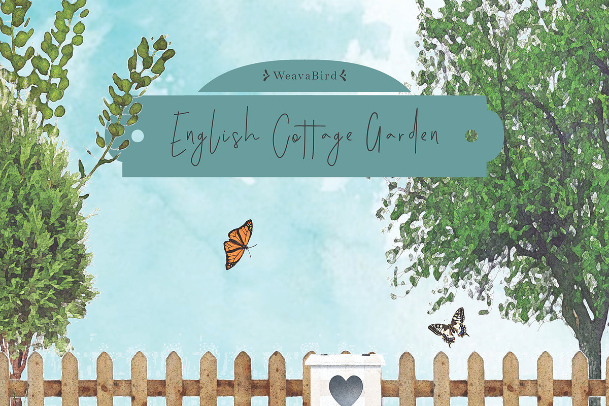 English Cottage Garden Pack, an Object Illustration by WeavaBird (Photo 1 of 4)