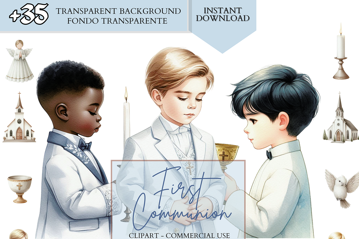 First Communion, Christian Clipart, a Person Illustration by VM PARTYS  BY TAIRUMA (Photo 1 of 10)