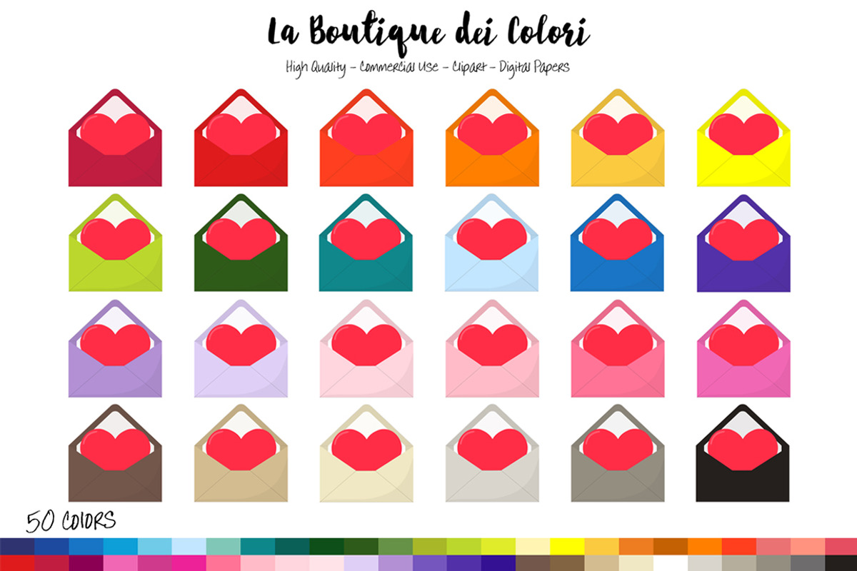 50 Rainbow Love letter Clipart, an Illustration by La Boutique dei Colori