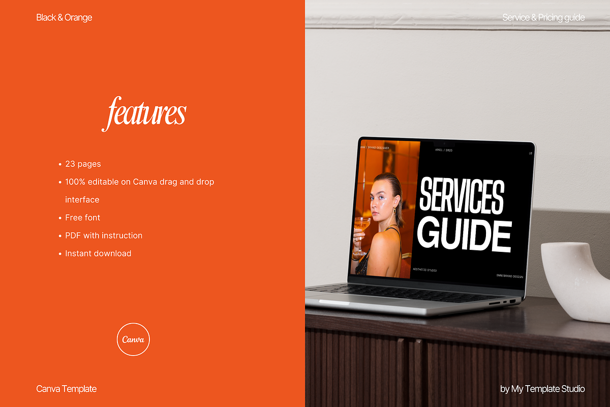 Black & Orange Service Guide, a Marketing Template by My Template Studio (Photo 5 of 16)
