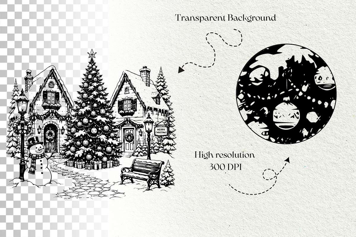 Christmas Village SVG Graphics, a Seasonal Illustration by DENIDigitalArtSudio (Photo 5 of 5)