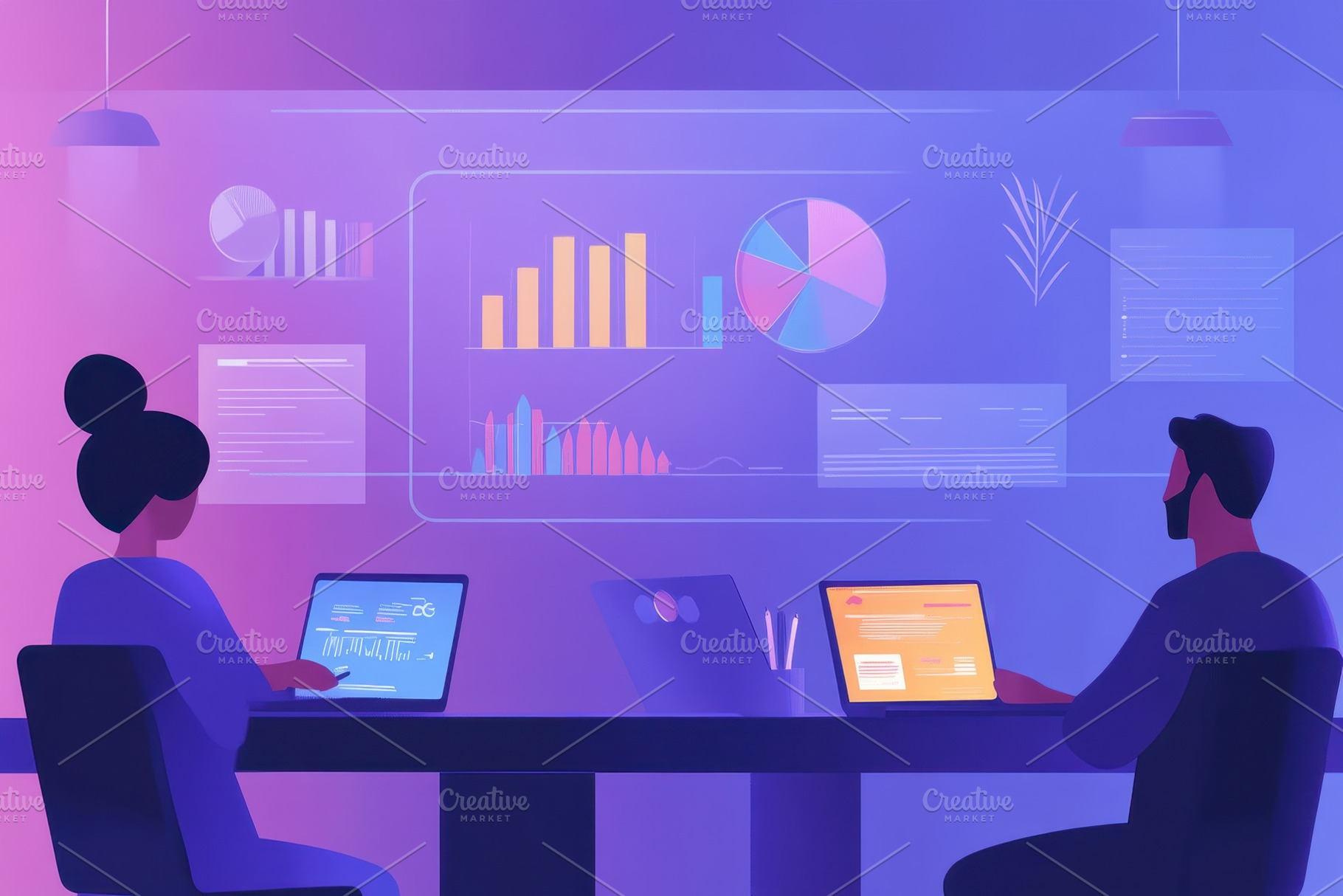 Team members engaging in data analys, a Photo by Pavel_design