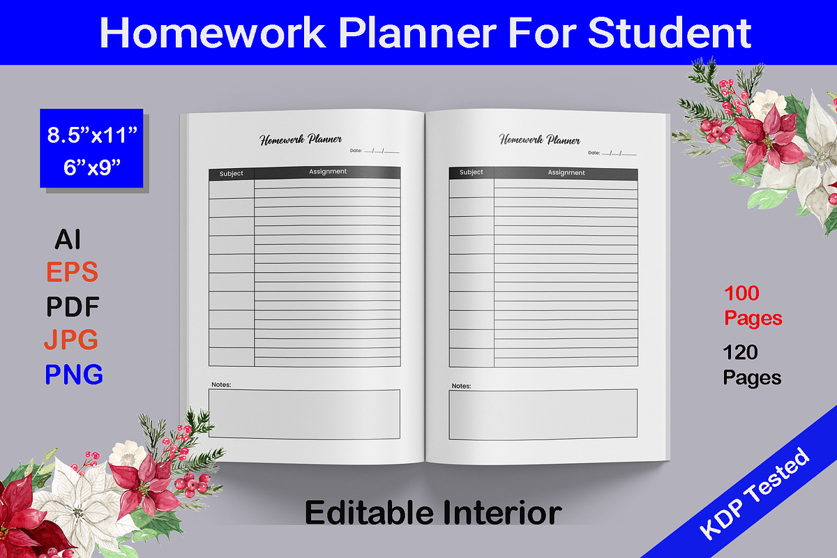Homework Planner For Student, a Graphic by Hitubrand (Photo 1 of 2)