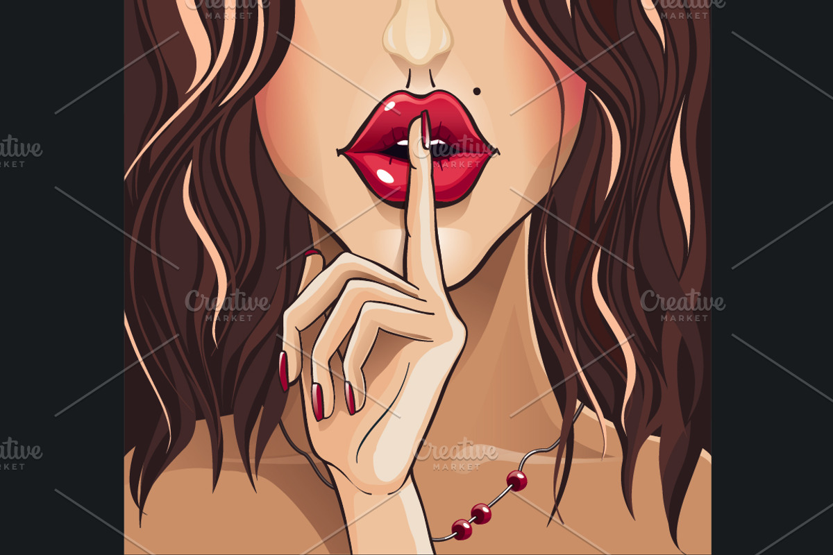 girl lips, an Illustration by YuliaBiser (Photo 3 of 3)