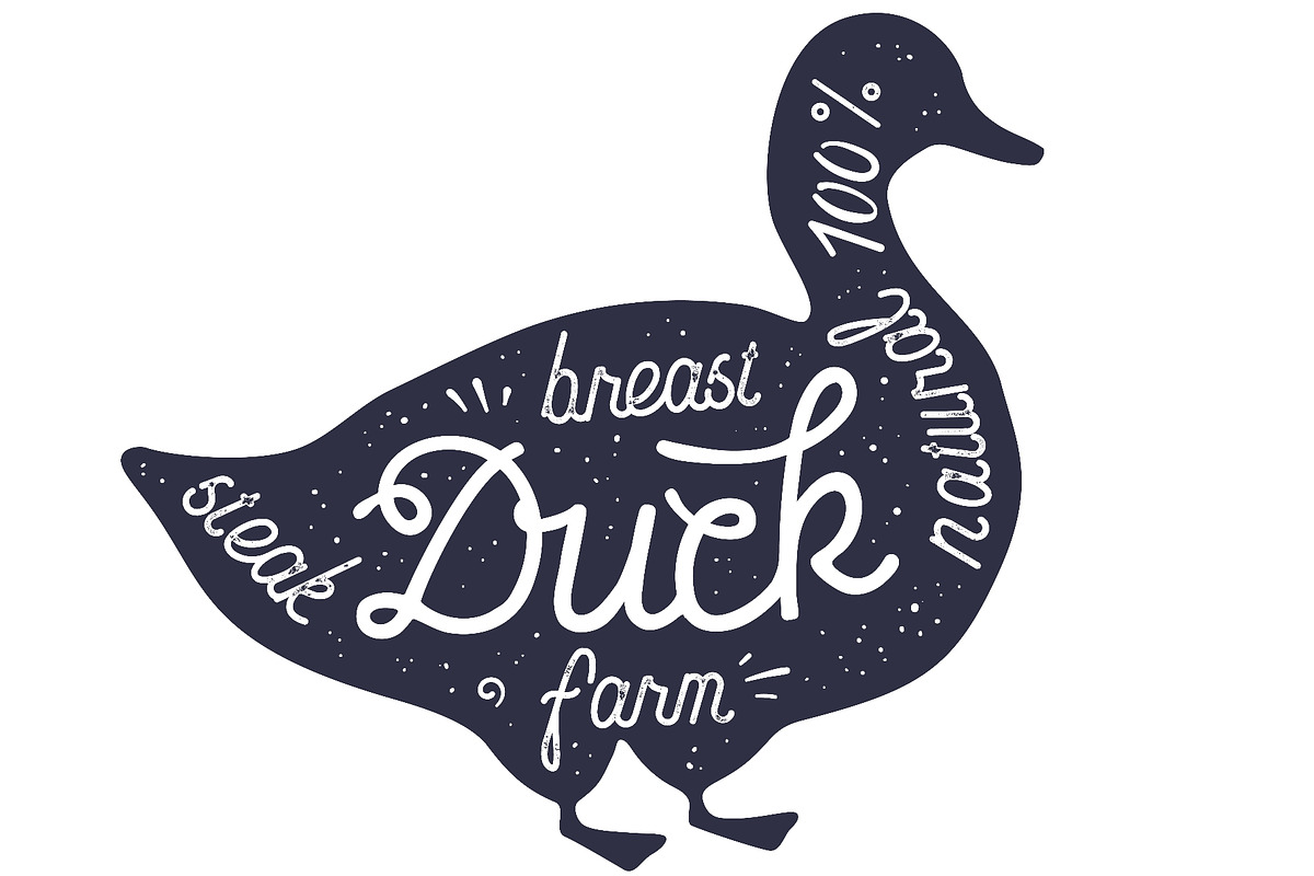 Duck, silhouette, lettering, a Food Illustration by Foxys Graphic (Photo 2 of 3)