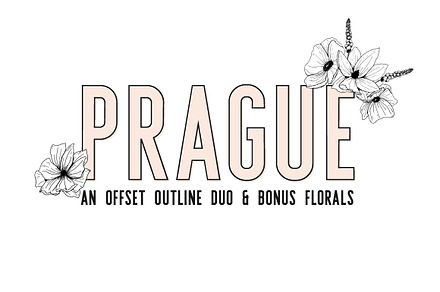 Prague | Font Duo + Florals, a Sans Serif Font by Jen Wagner Co