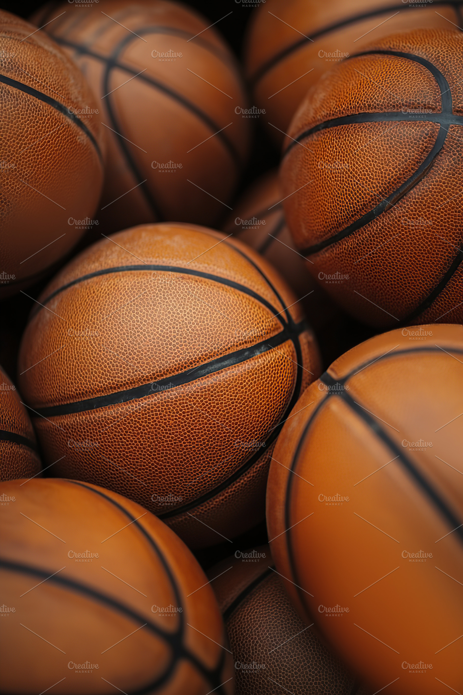Basketballs arranged in a sports facility for practice and training sessions, a Sports & Recreation Photo by AlyaAnd