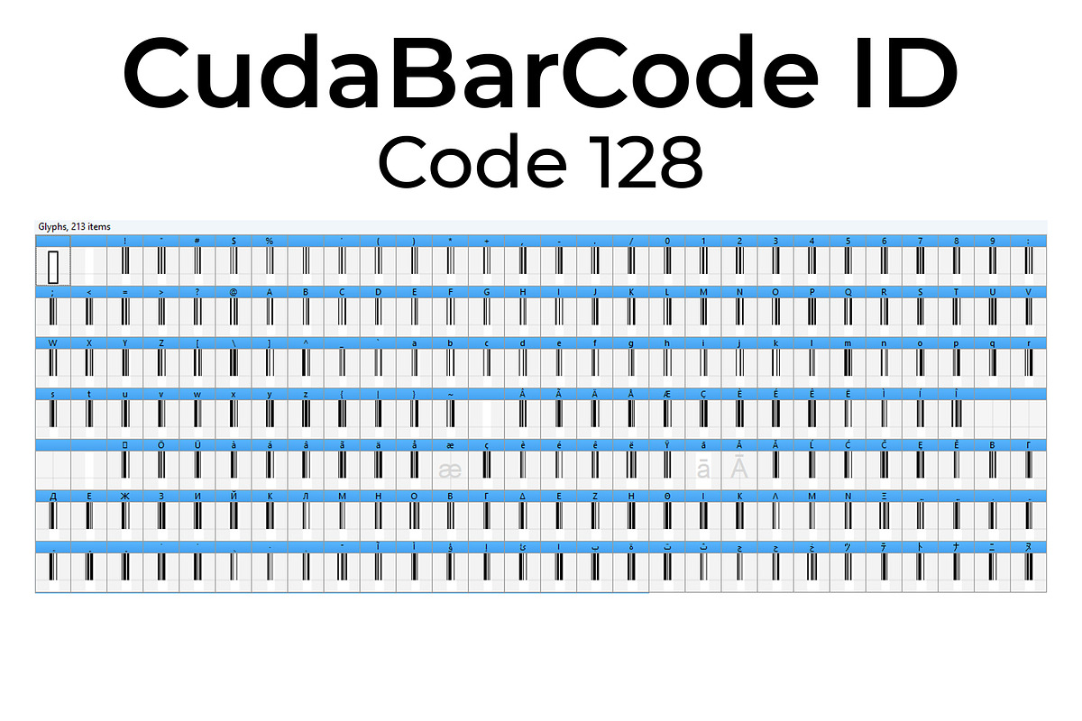 CudaBarCode ID Code 128, a Symbol Font by Emdaduljs (Photo 3 of 4)