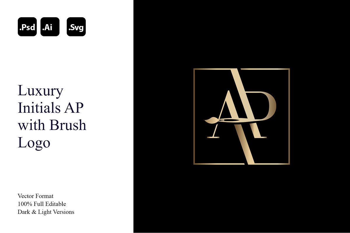 Luxury Initials AP with Brush Logo, a Branding & Logo Template by Luxury Logos (Photo 1 of 4)