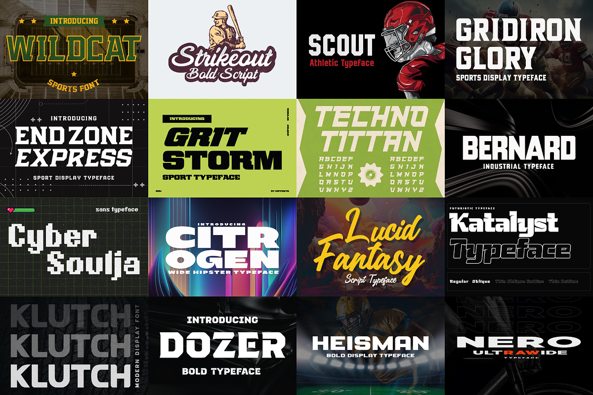 The Sports Font Bundle (20 Fonts!), a Sans Serif Font by HipFonts (Photo 3 of 8)