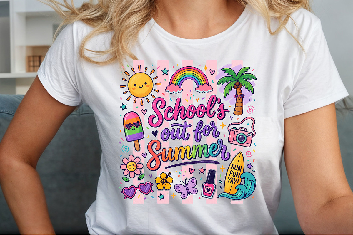 School out Summer Cute Doodle PNG, a Work Illustration by Sublimation Artist (Photo 5 of 9)