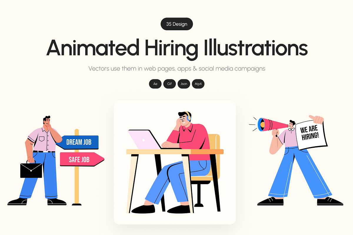 Animated Hiring Illustrations Art, a Finance Illustration by Creative Stall (Photo 1 of 5)