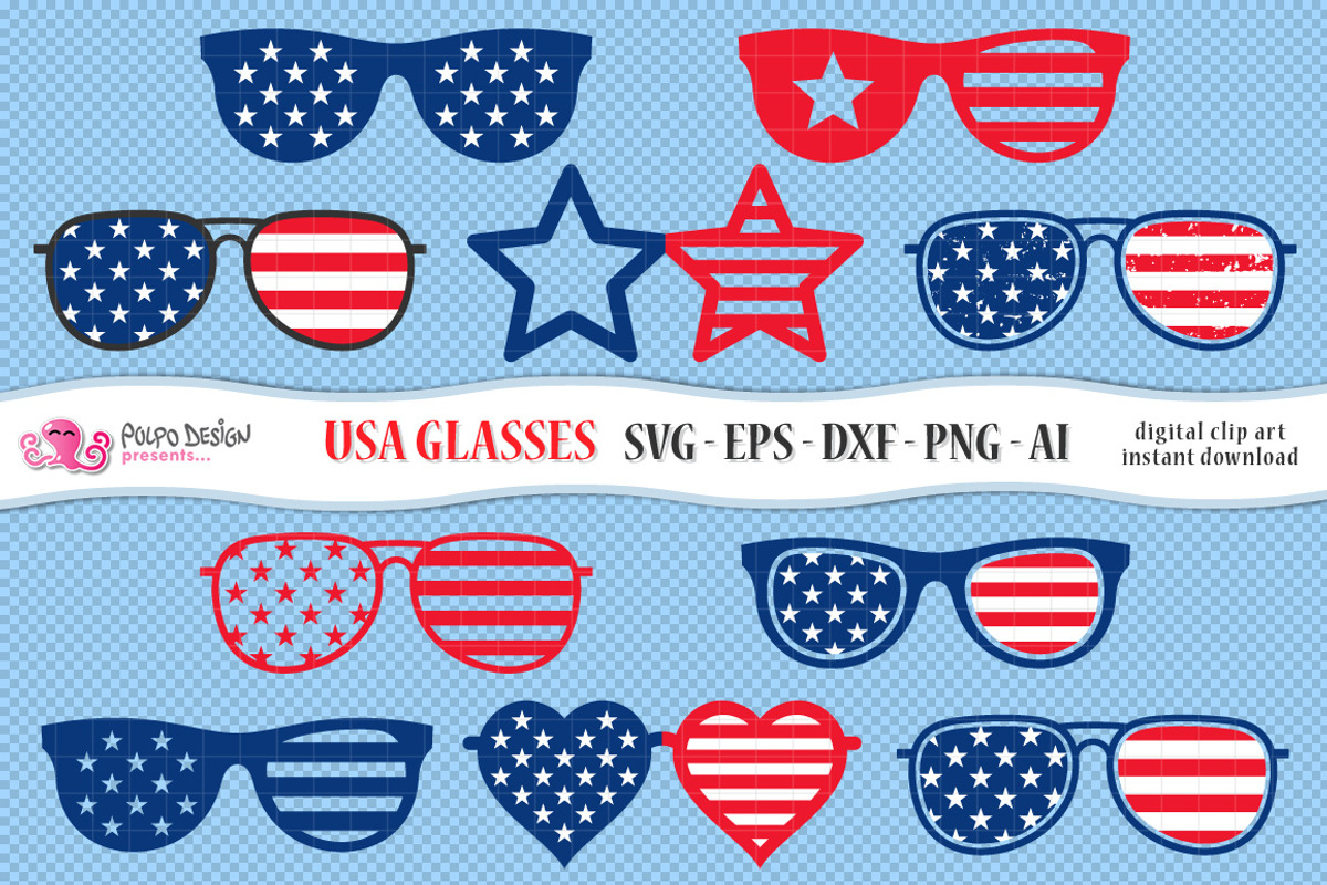 4th of July Glasses SVG, an Object Graphic by PolpoDesign (Photo 2 of 4)