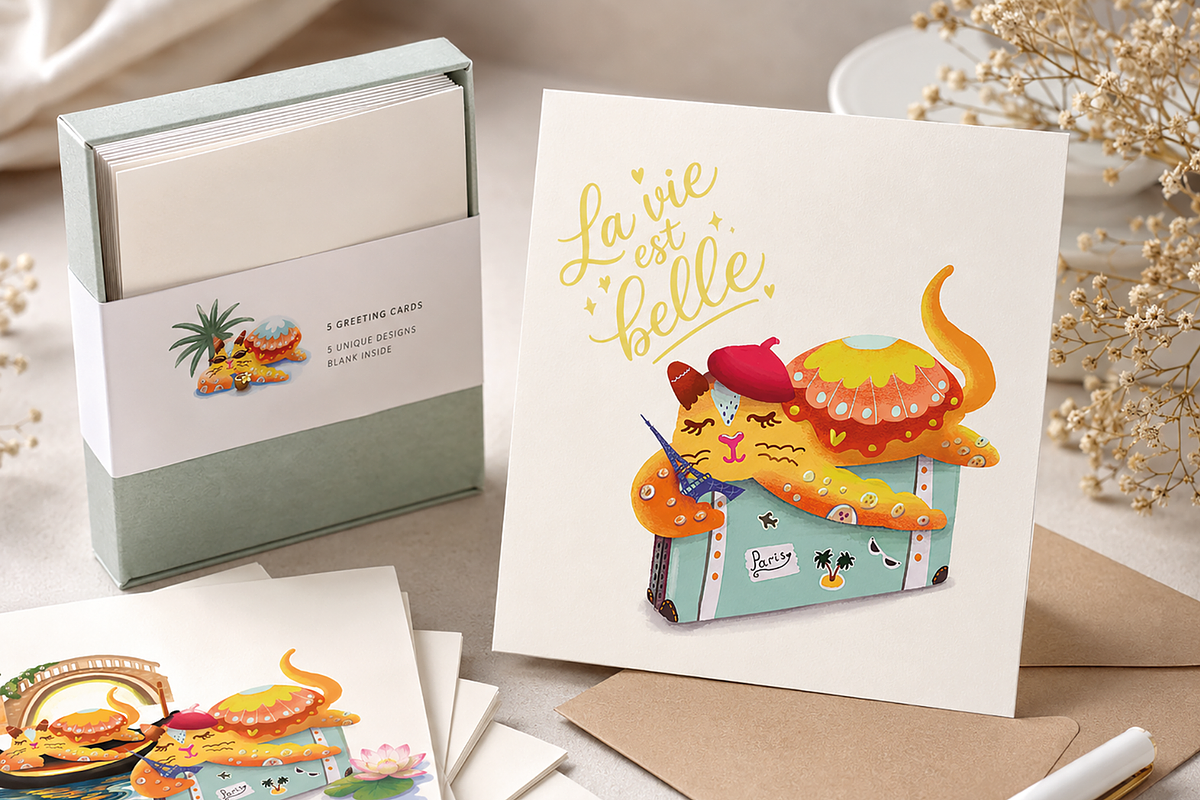 Vacation Cat Turtle Character PNG, an Animal Illustration by FaliushViktoriaArtist (Photo 3 of 5)