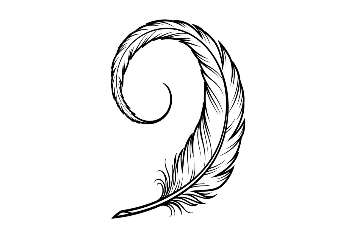 Vintage Feather Swirl SVG Bundle, an Illustration by Creativeshirt (Photo 19 of 31)