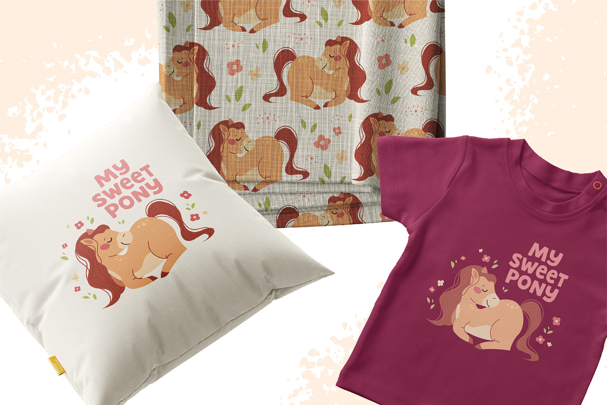 Baby Horse Seamless Pattern + Print, a Pattern Graphic by so.ni.ka-store (Photo 4 of 4)