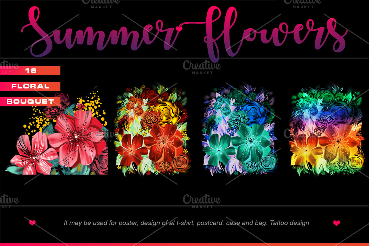 Summer flowers, photoshop painting, a Decorative Illustration by Allween (Photo 7 of 13)