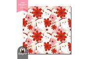 Floral Christmas Santa Seamless, a Pattern Graphic by KisbyArt (Thumbnail 3 of 3)