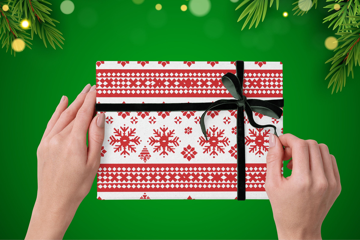 Red & White Nordic Christmas, a Pattern Graphic by Pattern Whimsy (Photo 6 of 10)