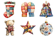 Quilted Christmas Clipart, an Illustration by Daily.Designs (Thumbnail 3 of 5)
