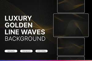 Luxury Golden Line Waves Background