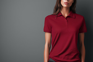 Woman in a sleek, dark red polo, a Person Photo by MistyDay