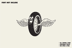 smiling flying tire, a Sport Illustration by Judsart