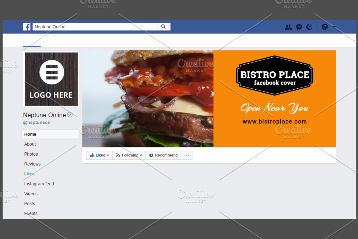 Bistro / Food Facebook Cover theme, a Social Media Template by NeptuneDesign (Photo 7 of 9)