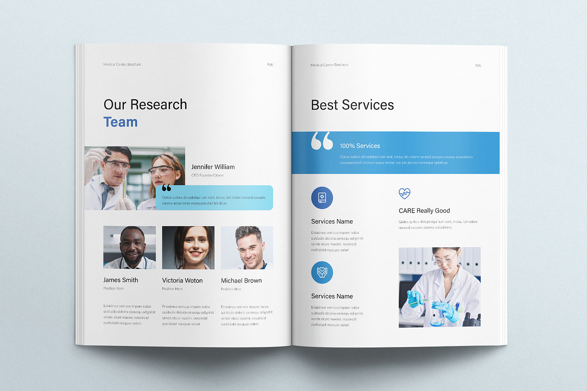 Medical Research Center Template, a Brochure Template by E-Type (Photo 4 of 7)