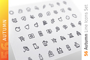 Autumn Line Icons Set, an Outline Icon by Voysla's Shop (Thumbnail 1 of 4)