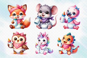 Baby Animal Sublimation Clipart