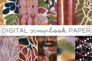 Jewel Toned Abstract Paper Set, a Pattern Graphic by TWG Designs