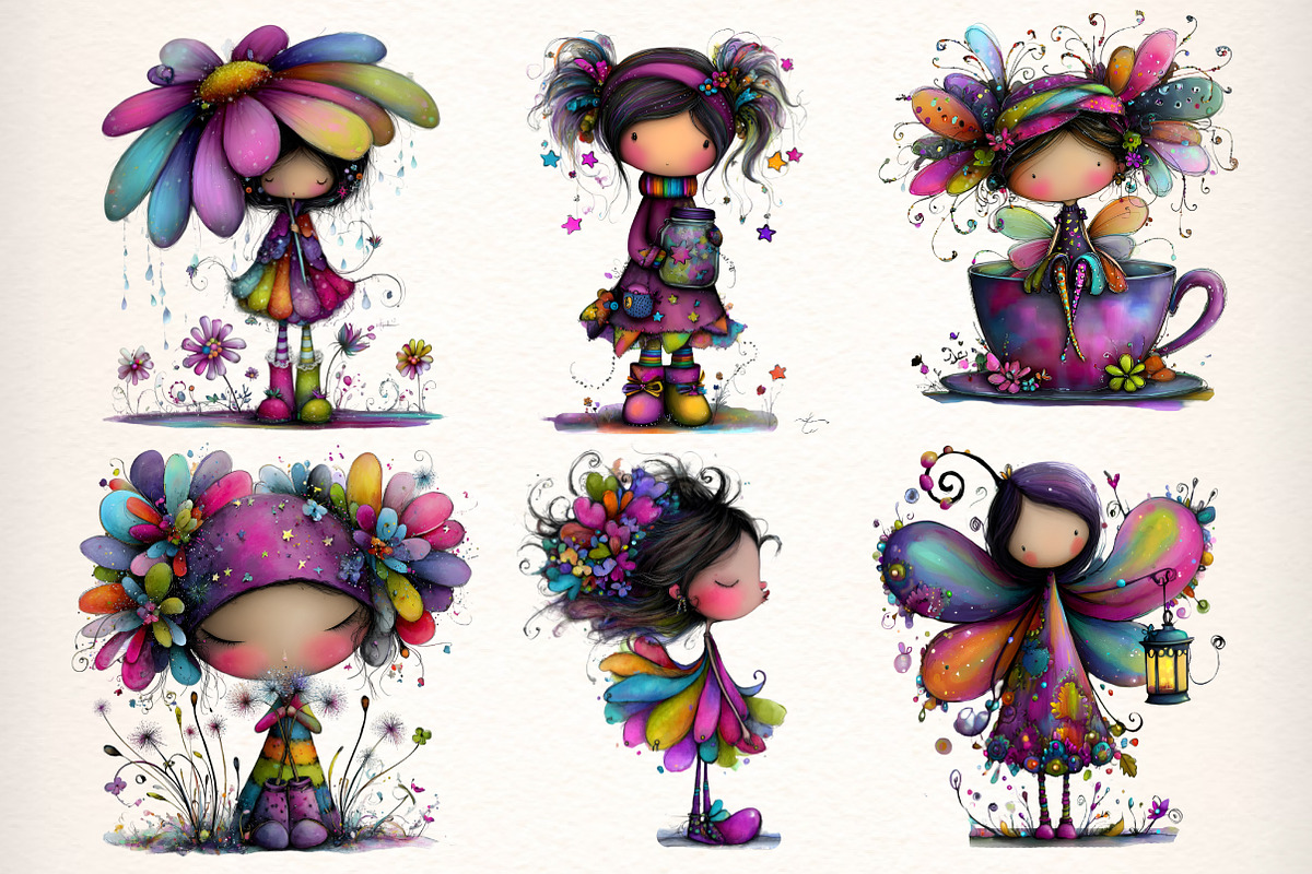 Whimsical Christmas Fairy Clipart, an Illustration by Dream Creation (Photo 2 of 8)