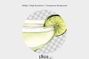 Lime Gimlet Cocktail Watercolor, an Illustration by 1801Prints (Thumbnail 3 of 4)