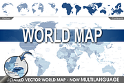 World Map with countries and globe, a Work Illustration by Cartorical (Thumbnail 1 of 9)