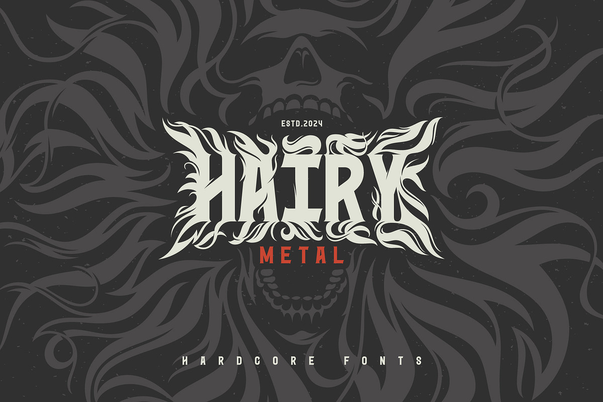 Hairy Metal - Hardcore Font, a Blackletter Font by Gleb Guralnyk (Photo 1 of 10)