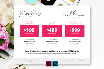 Photography Pricing Template Sheet