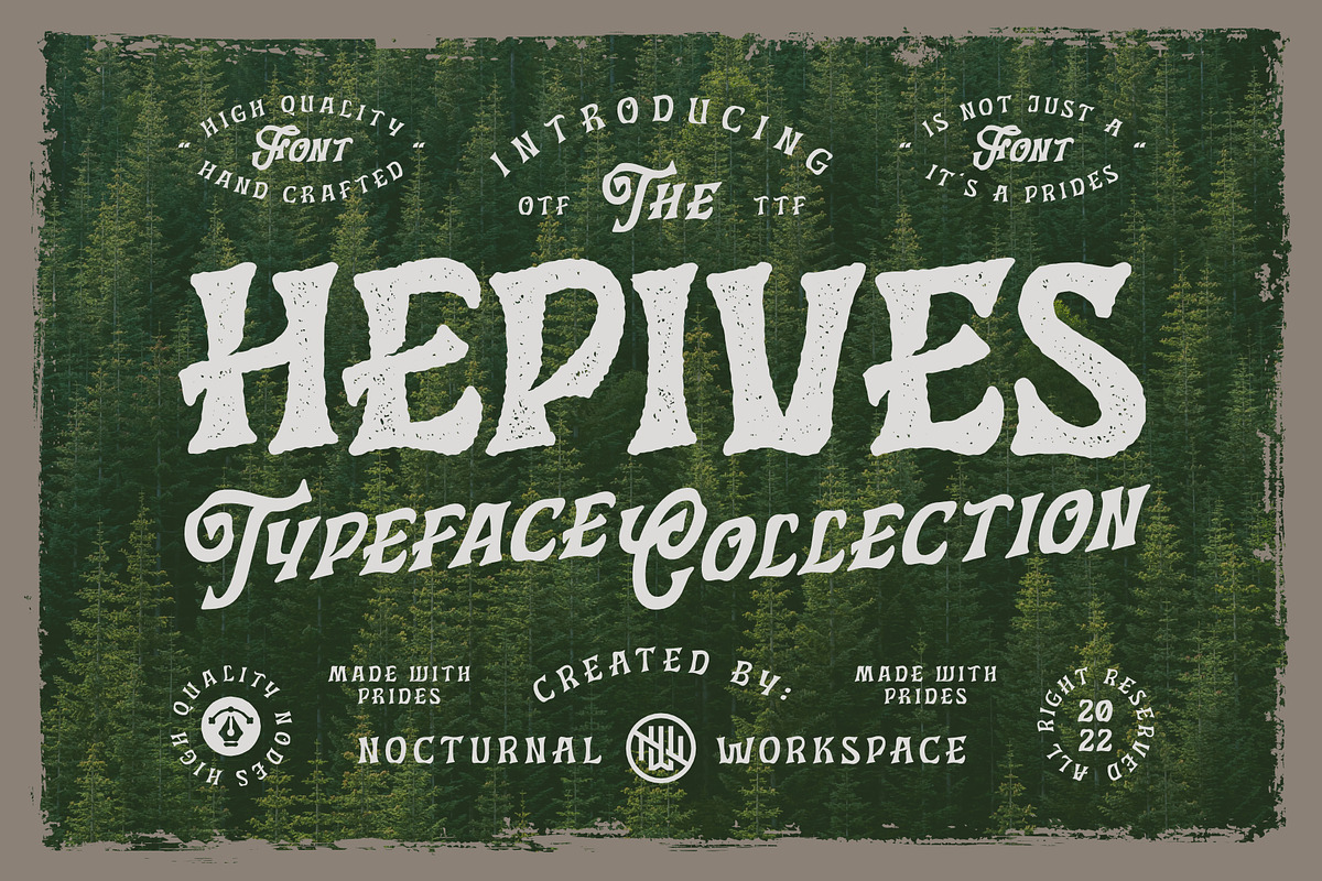 Hepives Font Family, a Script Font by Nocturnal Workspace (Photo 1 of 15)