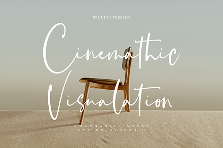 Cinemathic Visualation, a Script Font by Fikryal Studio