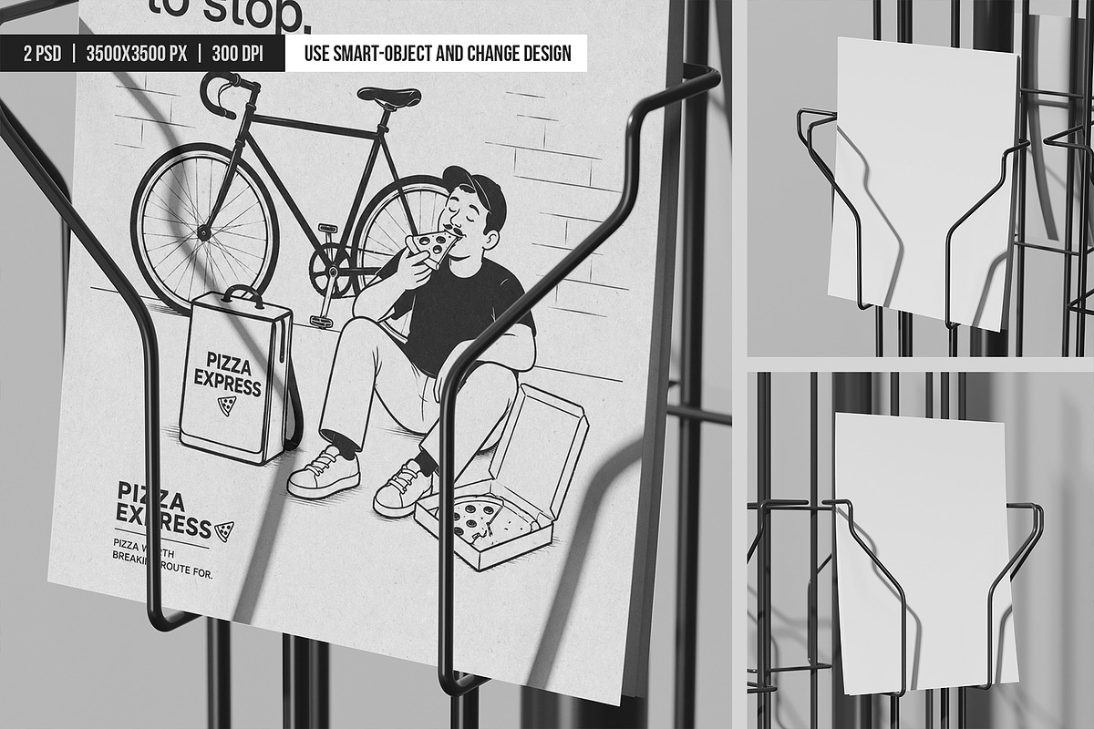 Wire Display with Flyer Mockup, an Advertising Mockup by SD Mockup (Photo 3 of 3)