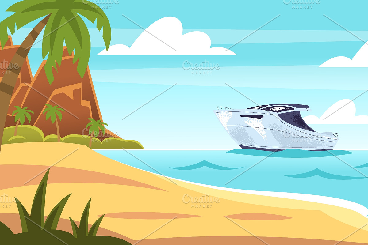 Island sand beach. Tropical coast, an Animal Illustration by Stock-Smart-Start (Photo 3 of 3)