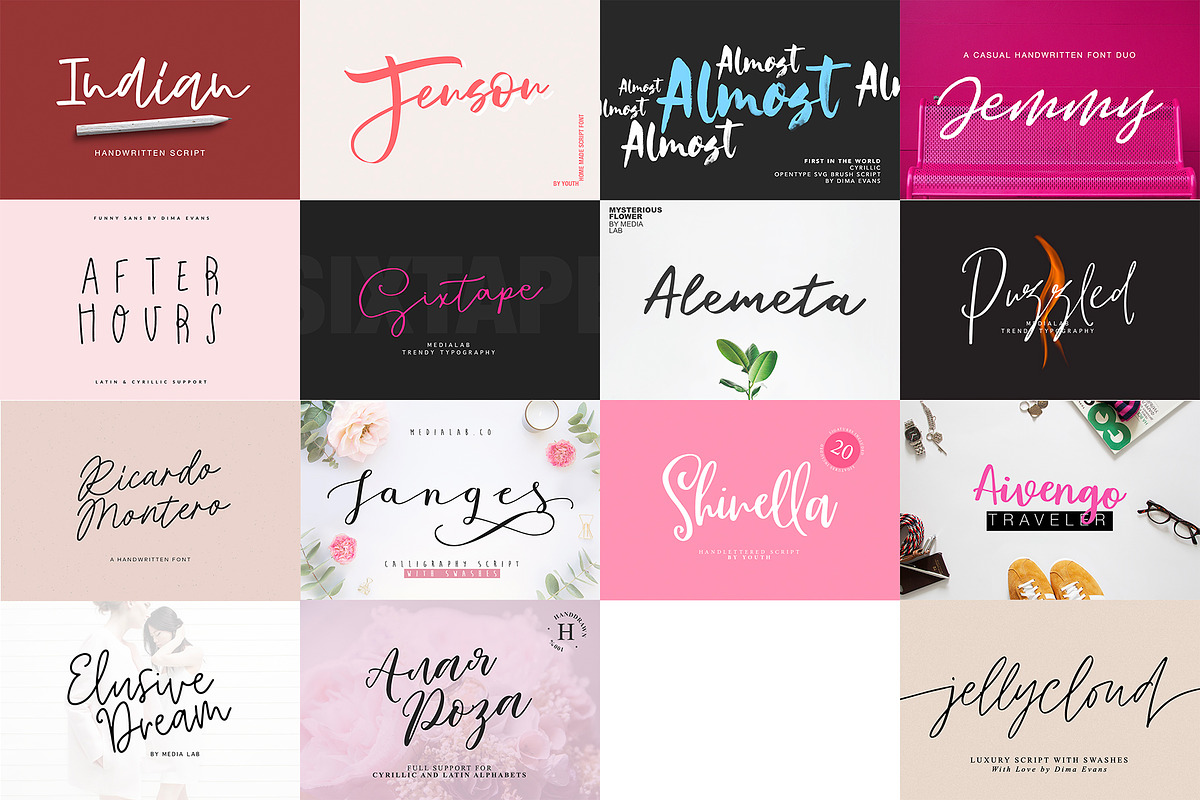 ALL MY FONTS Bundle, a Handwritten Font by supfonts
