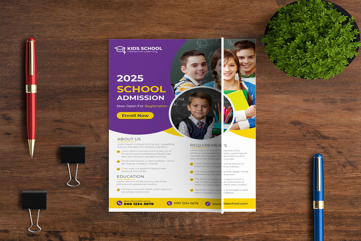 School Admission Flyer Design, a Flyer Template by taieefbakshi (Photo 1 of 2)