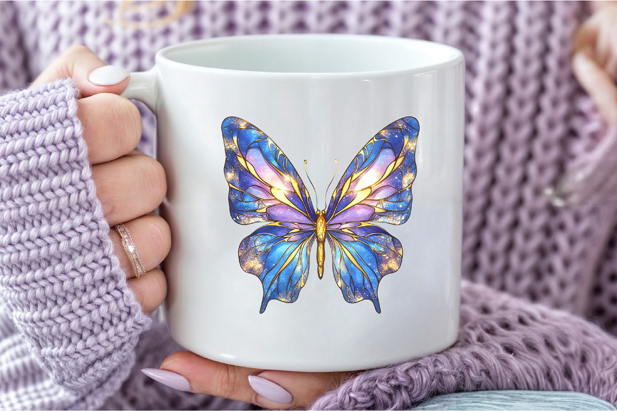 Stained Glass Butterfly Clipart, an Illustration by DreamCafeArt (Photo 5 of 5)