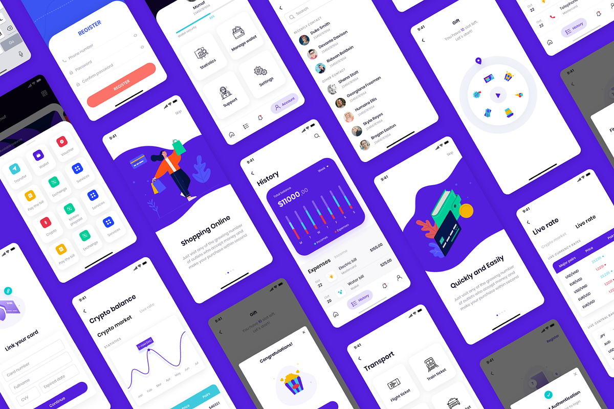 MOLLET - Wallet app UI Kit, an App Template by Bymsmof (Photo 4 of 7)