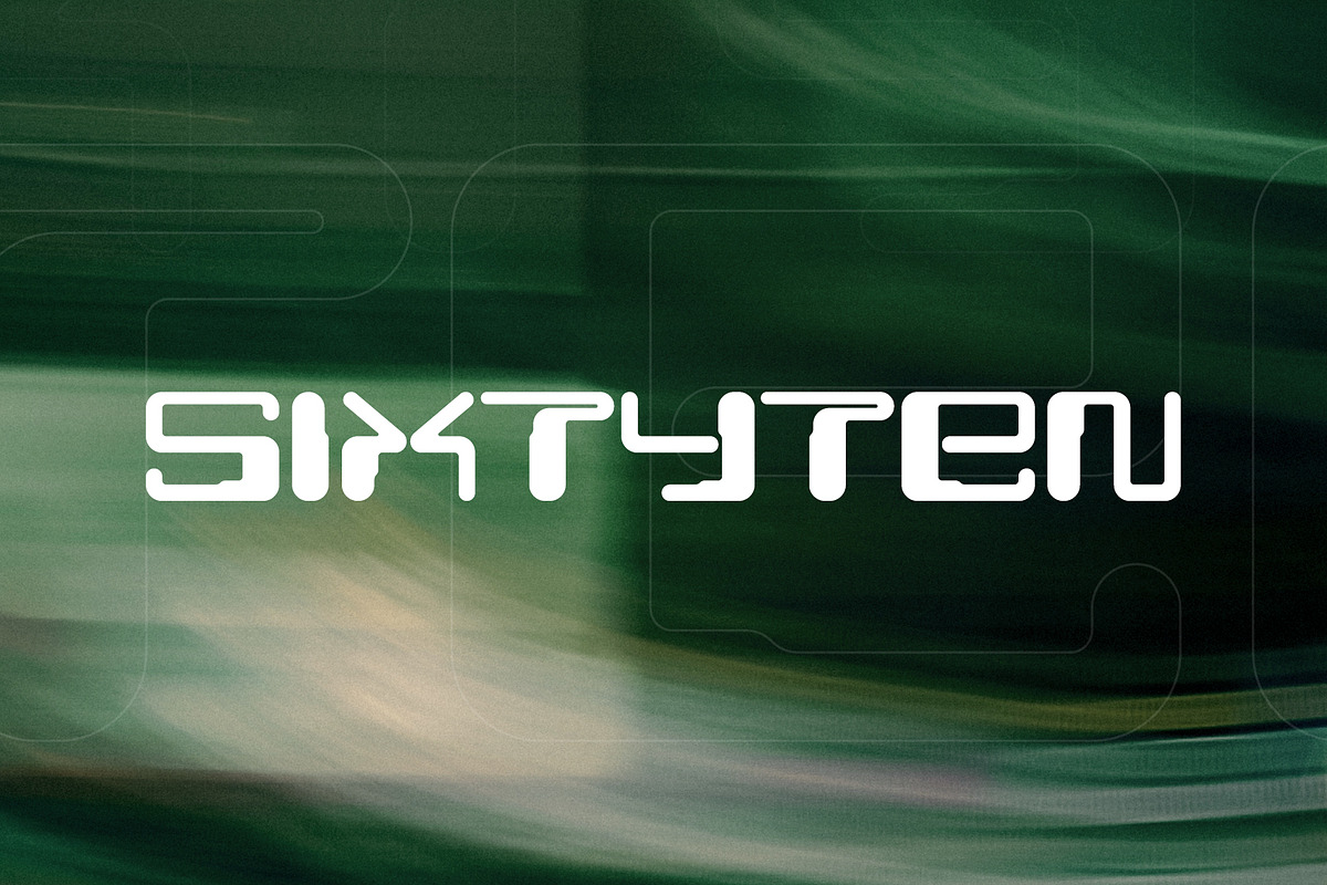 Sixtyten | Future Display Typeface, a Sans Serif Font by wendyleftmealone (Photo 1 of 6)