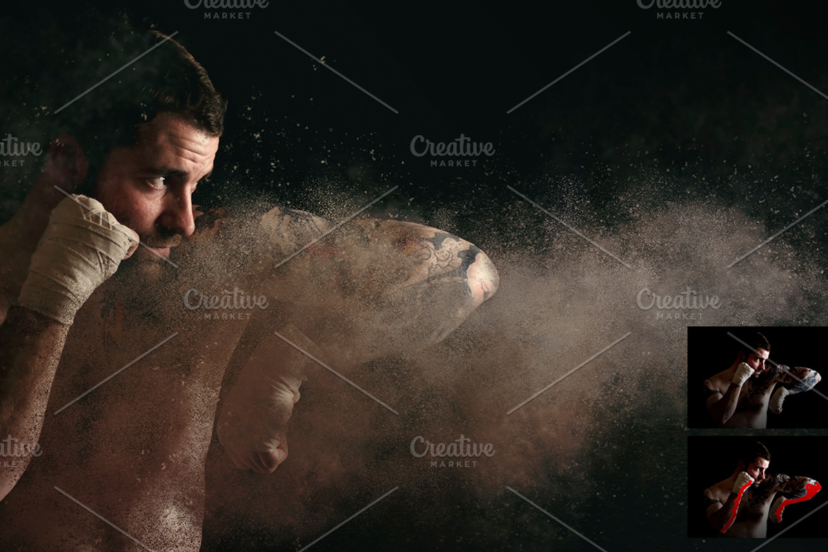 Dust Caos Explosion Effect, an Action Add-On by MockupSpace (Photo 4 of 7)